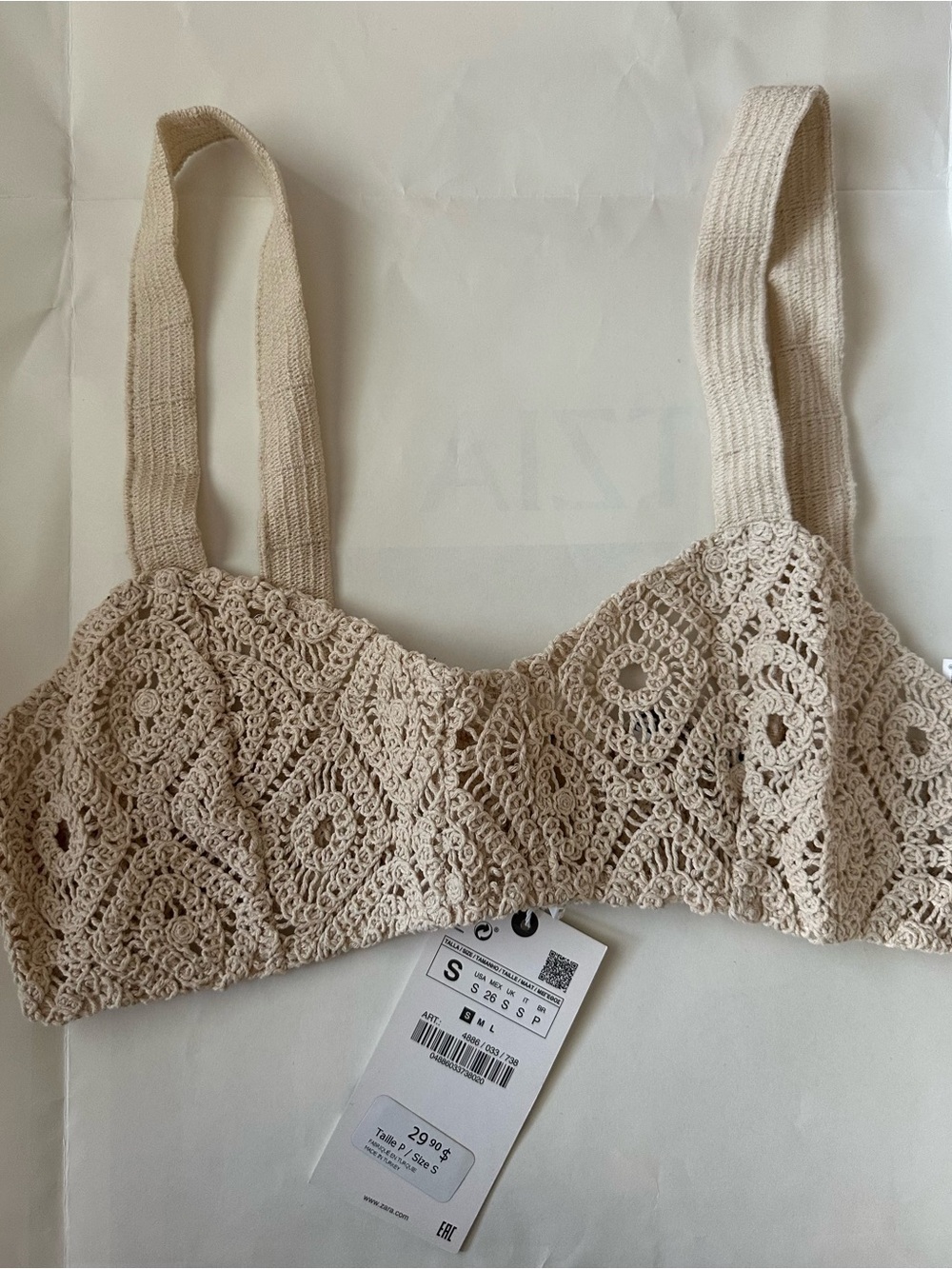 NWT ZARA - Crochet Bralette Crop Top